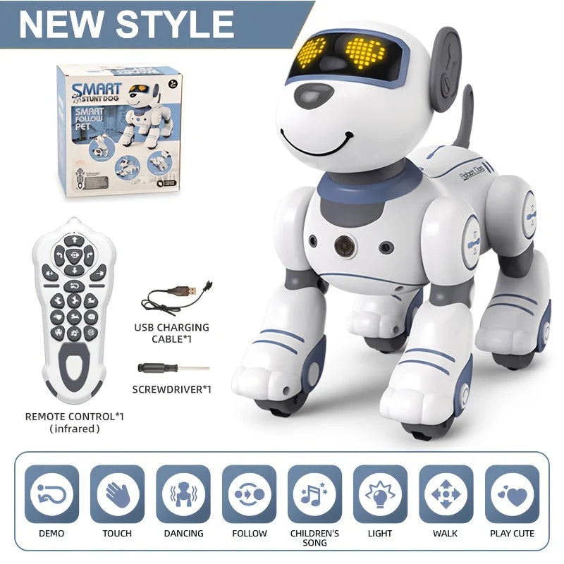 Interactive Robot Dog Toy with Remote Control, Music, Dance, Lights & Stunts