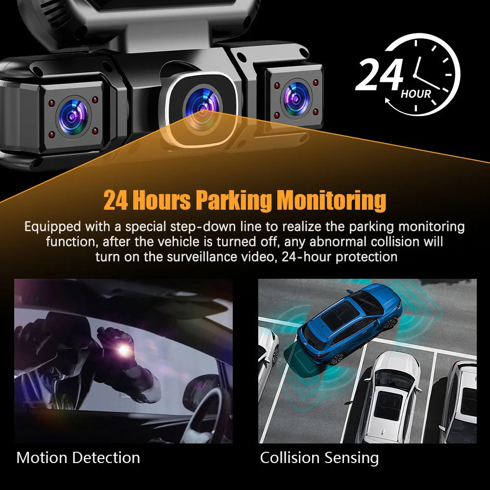 4-Channel 1080P Car DVR Dash Cam WiFi 360° View Parking Monitor