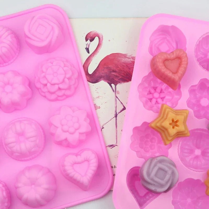 12 - Cavity Silicone Flower Mold – Non - Stick Baking & Dessert Mold – Buy Now at SmartSellHub.shop