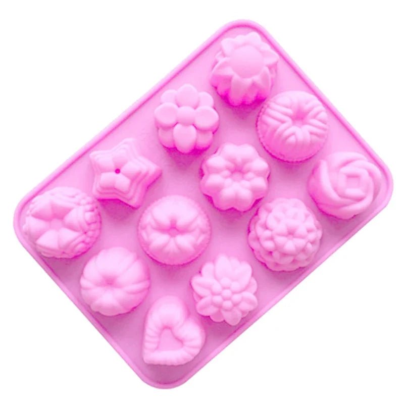 12 - Cavity Silicone Flower Mold – Non - Stick Baking & Dessert Mold – Buy Now at SmartSellHub.shop