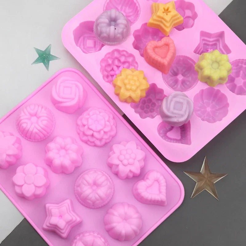 12 - Cavity Silicone Flower Mold – Non - Stick Baking & Dessert Mold – Buy Now at SmartSellHub.shop