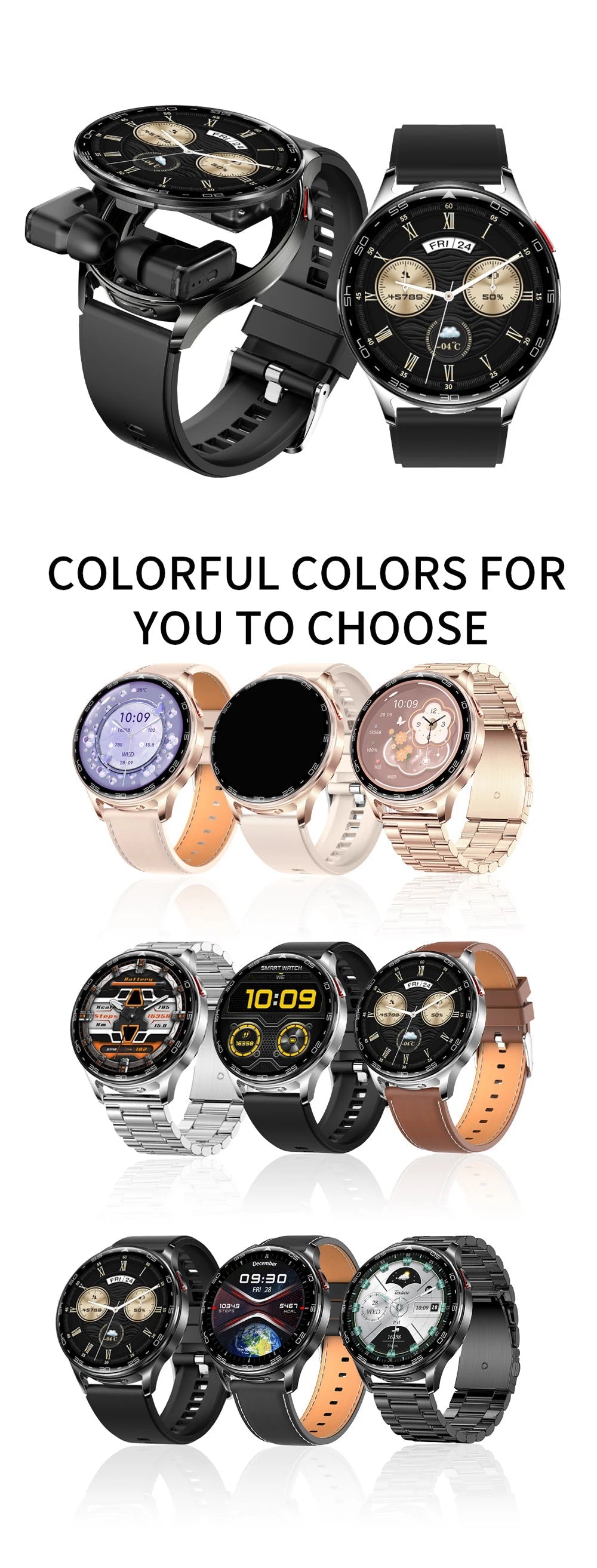 2 - in - 1 Smartwatch with TWS Earbuds – Fitness Tracker, Bluetooth 5.0 & Long Battery Life – Buy Now at SmartSellHub.shop