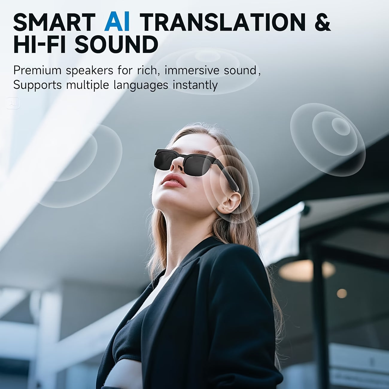 Smart Audio Glasses with Bluetooth – Wireless Music, Calls & Voice Assistant | Stylish Sunglasses