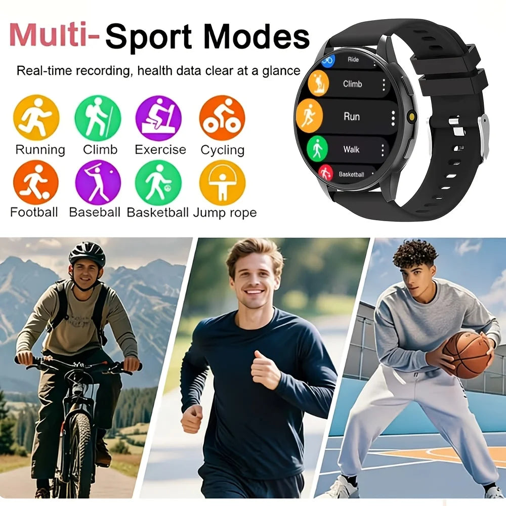 2026 Smartwatch with 1.5" Full-Touch HD Display, Bluetooth Calling, Sleep & Fitness Tracking, Heart Rate Monitor, Message Alerts, Multi-Sport Modes – Unisex