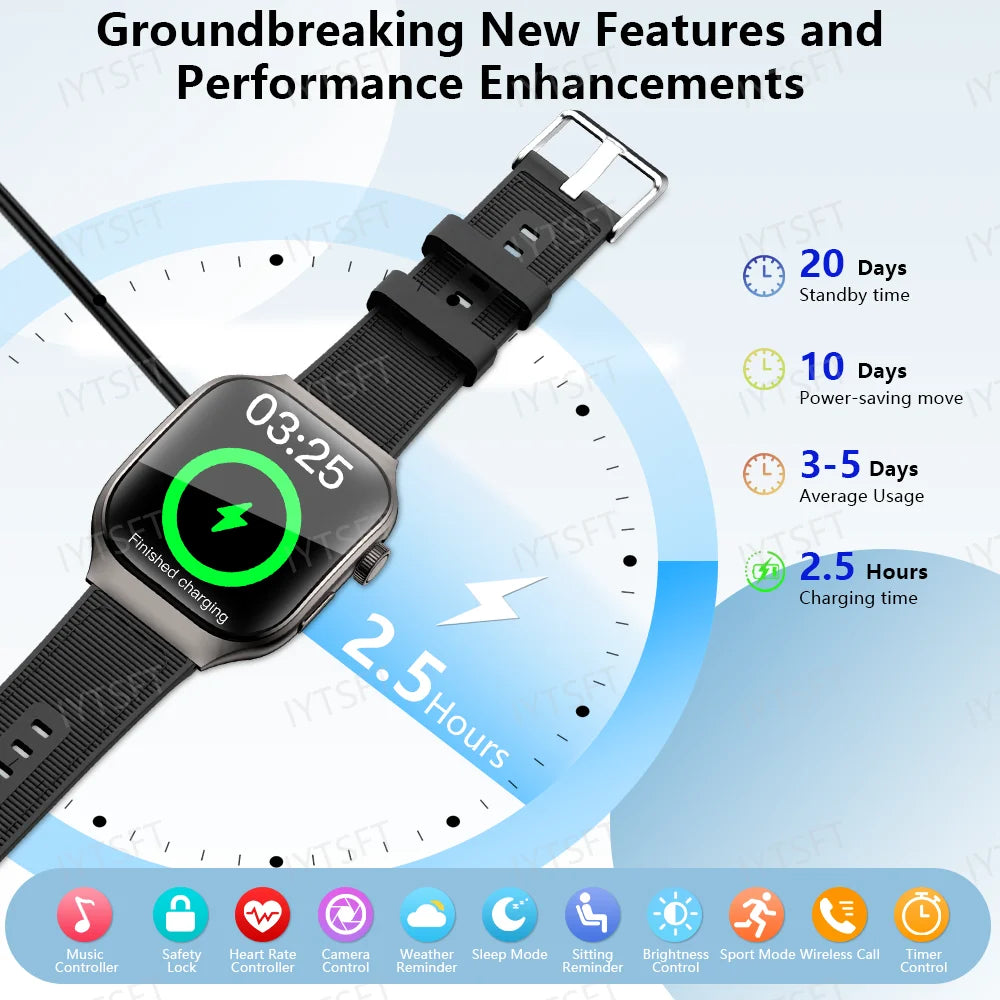 2.01″ HD Smart Watch with Bluetooth Calling, Fitness & Health Tracking