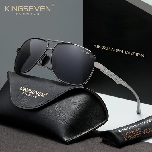 نظارة شمسية KINGSEVEN الفاخرة العتيقة المستقطبة بحماية UV400 للجنسين، نظارات عصرية واقية مثالية للقيادة