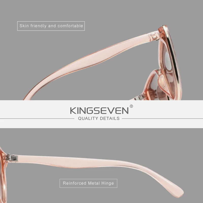 KINGSEVEN Retro Fashion Cat Eye Sunglasses – Vintage UV400 Driving Glasses for Women