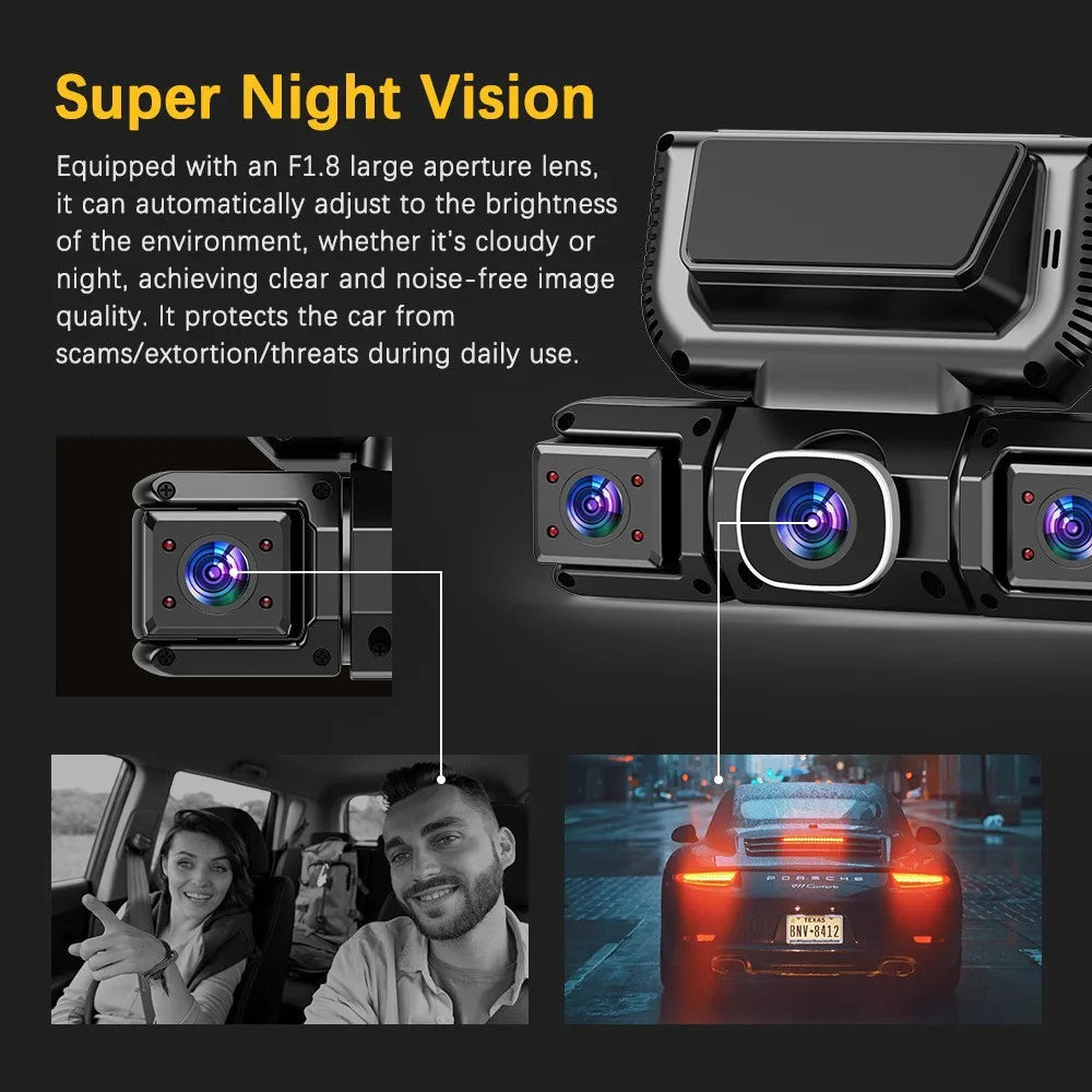 4-Channel 1080P Car DVR Dash Cam WiFi 360° View Parking Monitor