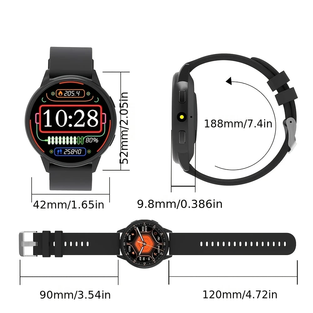 2026 Smartwatch with 1.5" Full-Touch HD Display, Bluetooth Calling, Sleep & Fitness Tracking, Heart Rate Monitor, Message Alerts, Multi-Sport Modes – Unisex