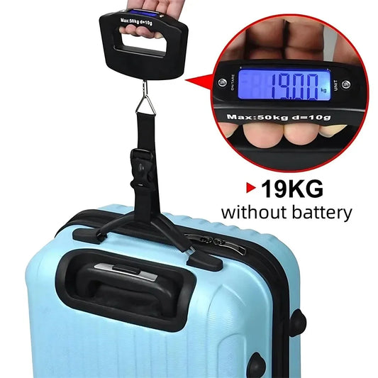 Portable Digital Luggage Scale 110lb/50kg LCD Hanging Travel Baggage Weight Scale with Auto Lock & Tare Function
