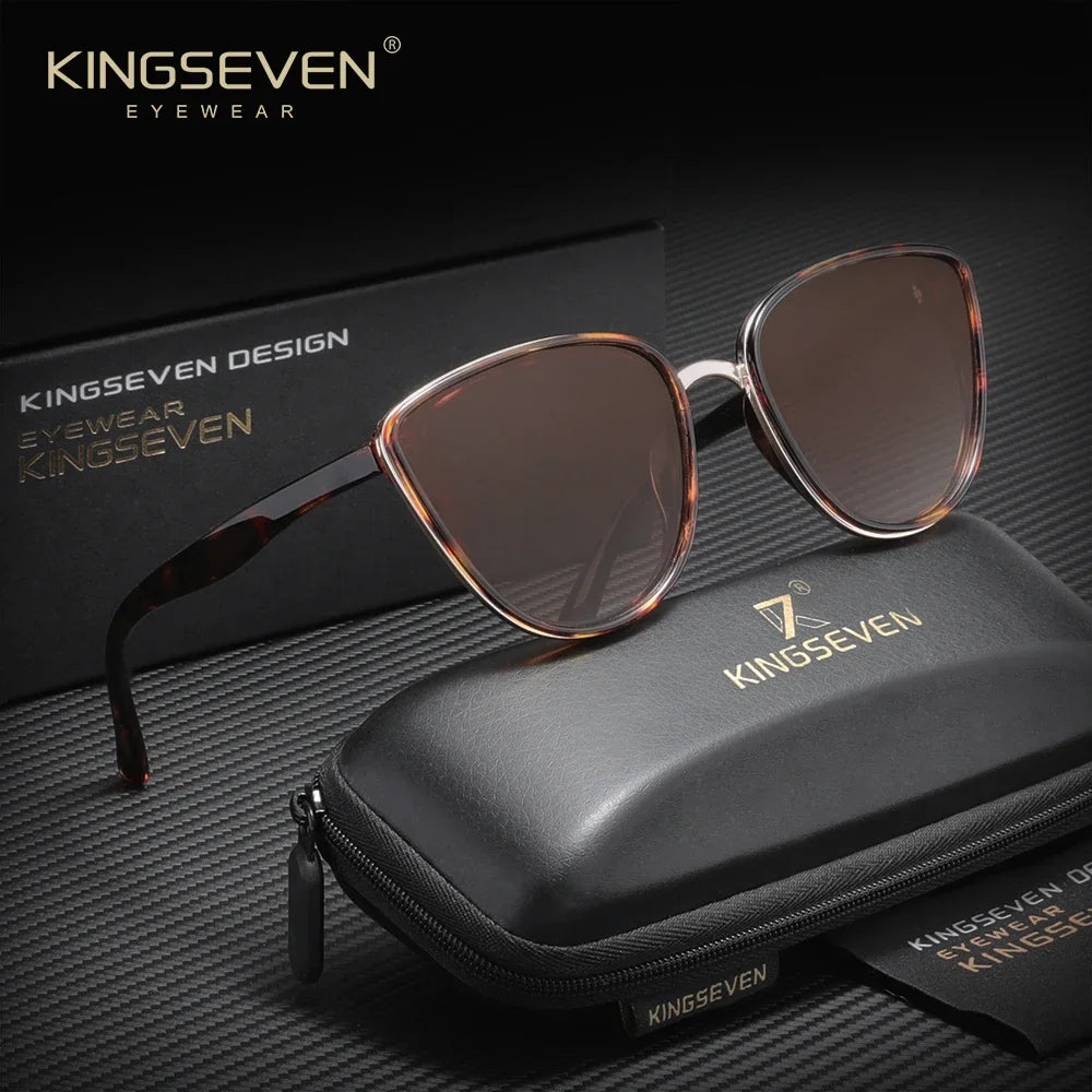 KINGSEVEN Retro Fashion Cat Eye Sunglasses – Vintage UV400 Driving Glasses for Women