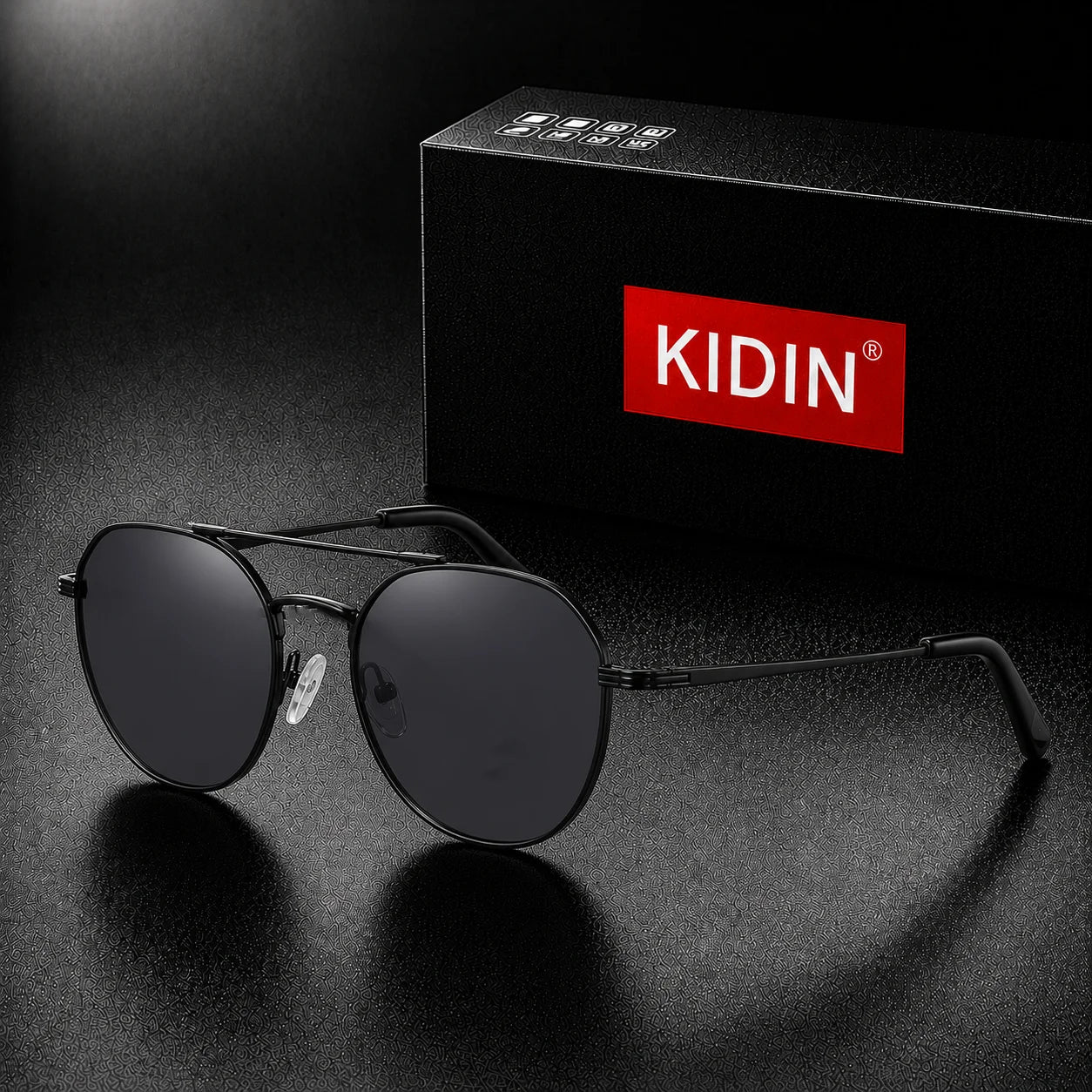 KIDIN Double Bridge Octagon Aviator Sunglasses – UV400 Unisex Metal Frame