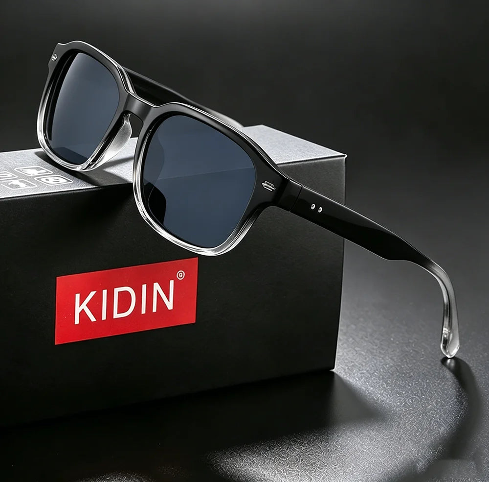 KIDIN Retro Square Rivet Polarized UV400 Sunglasses for Men & Women