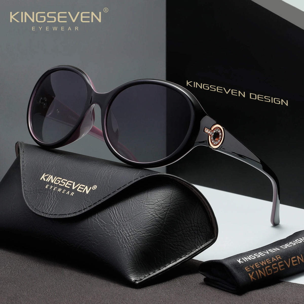 KINGSEVEN Luxury Women's Oval Polarized Sunglasses – UV400 Outdoor Driving & Travel Eyewear