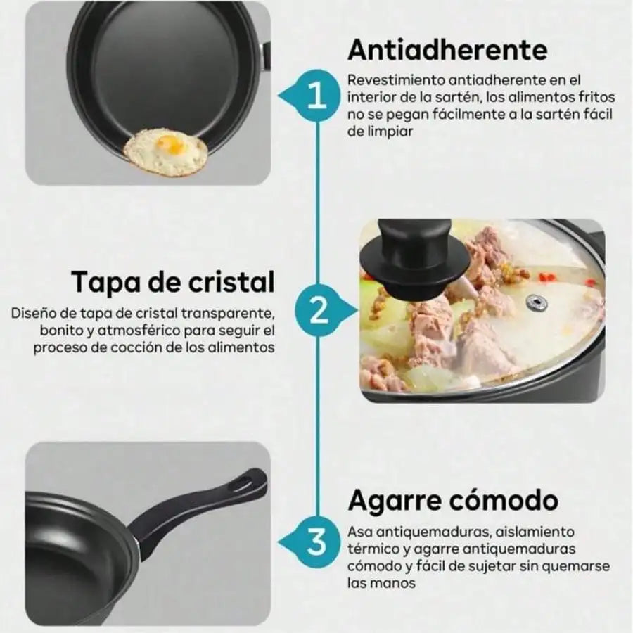 13-Piece Nonstick Cookware Set – Complete Kitchen Pots, Pans & Utensils | Durable, Easy Cooking, Modern Black Design