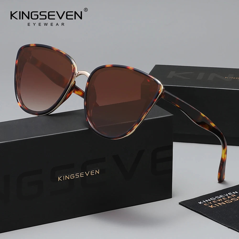 KINGSEVEN Retro Fashion Cat Eye Sunglasses – Vintage UV400 Driving Glasses for Women