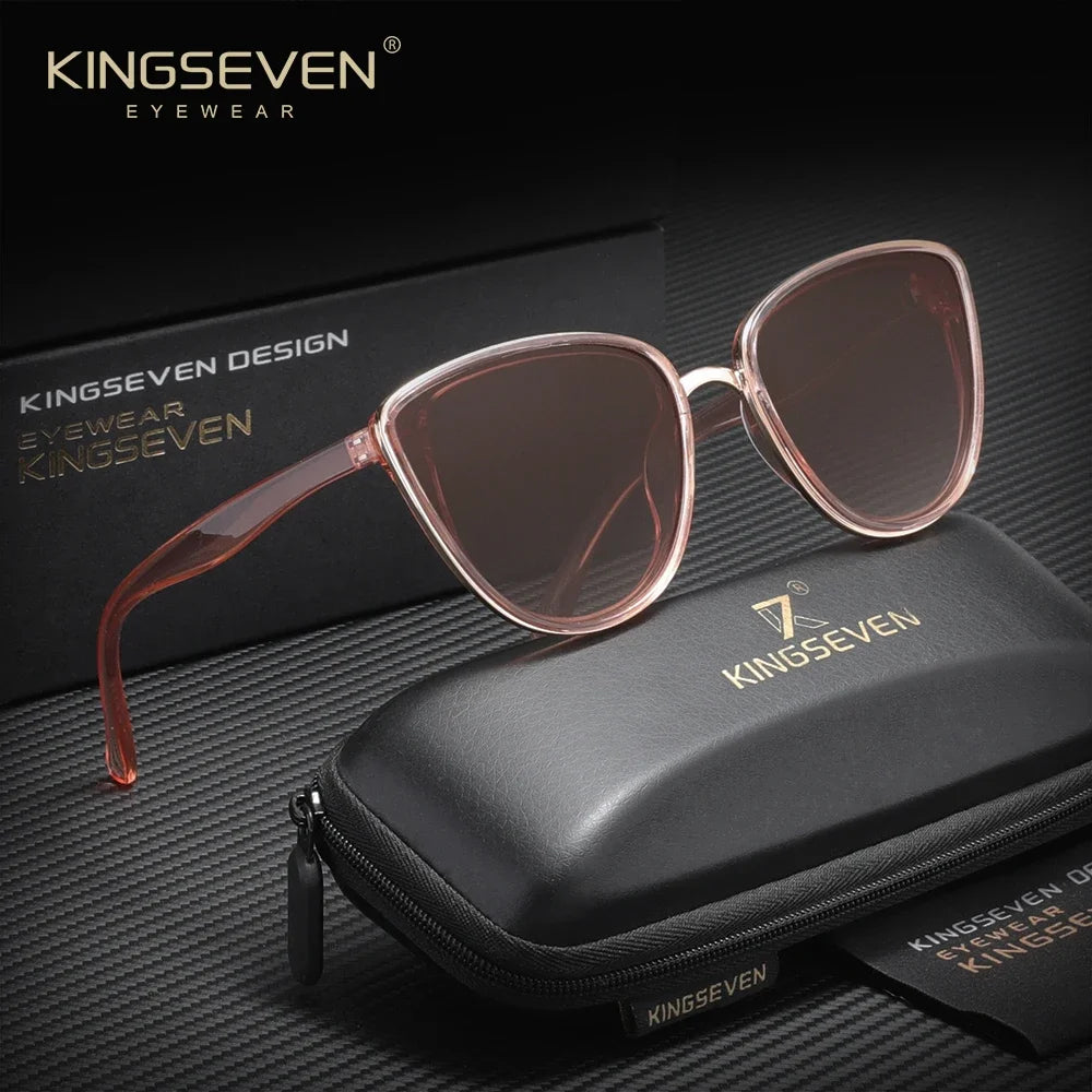 KINGSEVEN Retro Fashion Cat Eye Sunglasses – Vintage UV400 Driving Glasses for Women