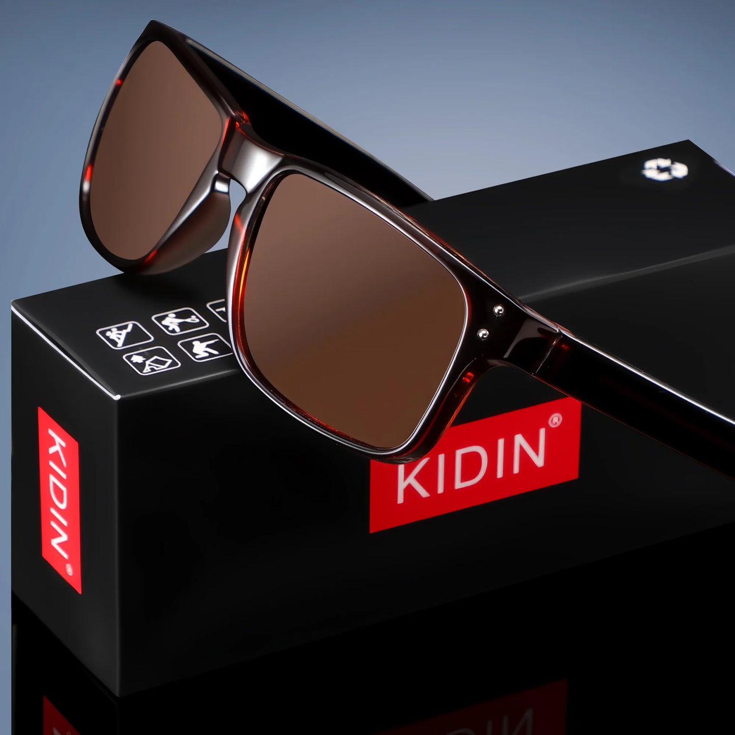 KIDIN Unisex Polarized UV400 Square Sunglasses for Driving & Outdoor Sports