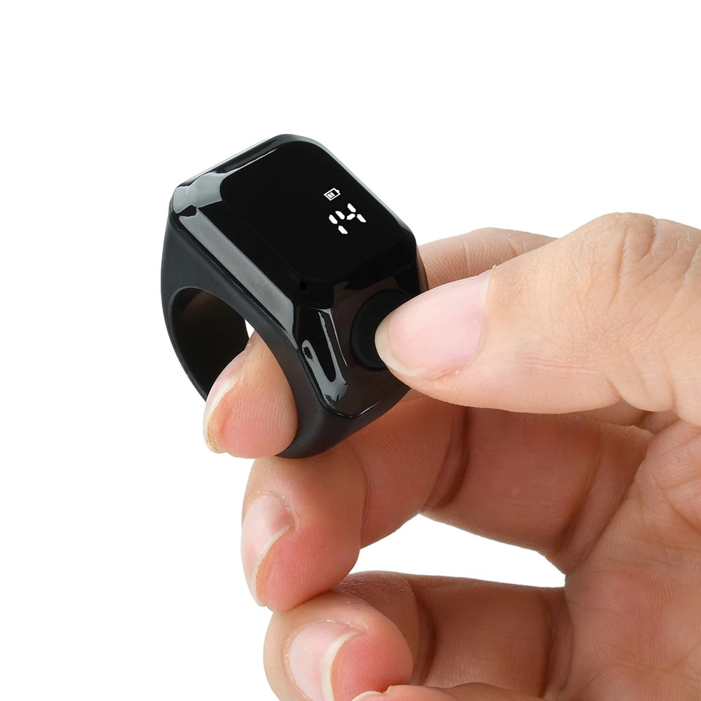 Smart Bluetooth Ring Counter – Rechargeable Digital Finger Tally Counter with LED Display, APP Sync, Vibration Reminder & Portable Click Counter for Sports, Fitness, Prayer & Events