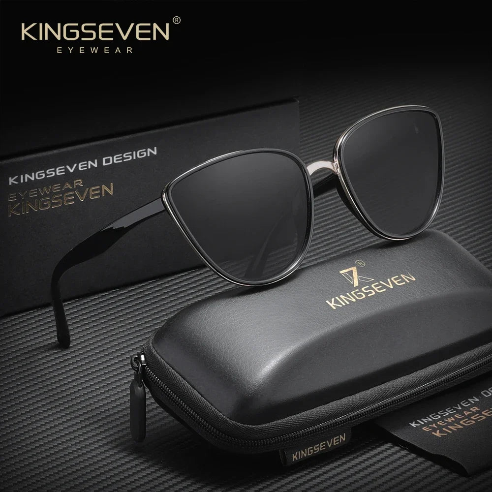 KINGSEVEN Retro Fashion Cat Eye Sunglasses – Vintage UV400 Driving Glasses for Women