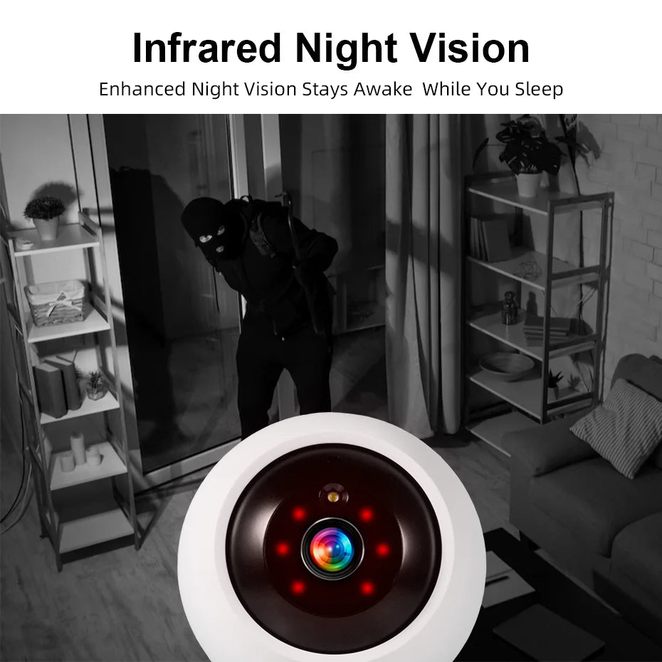 FUERS 5MP WiFi PTZ Security Camera – 360° Pan & Tilt, Auto Tracking, Night Vision & Two-Way Audio