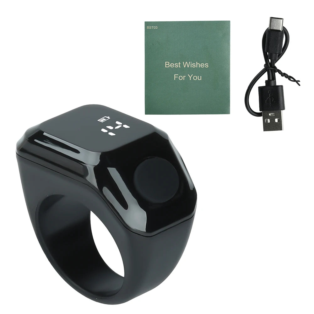 Smart Bluetooth Ring Counter – Rechargeable Digital Finger Tally Counter with LED Display, APP Sync, Vibration Reminder & Portable Click Counter for Sports, Fitness, Prayer & Events