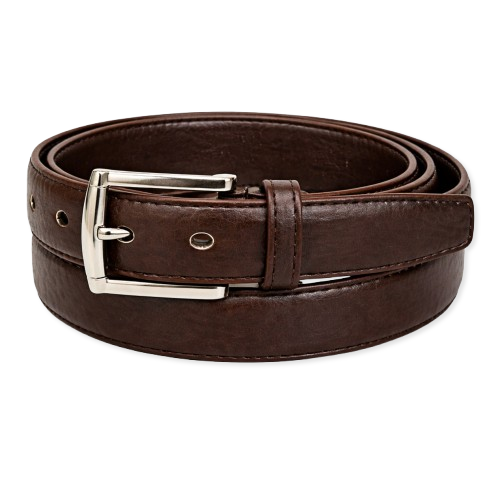 Men's Brown PU Leather Belt for Jeans – Casual & Business Dress Belt Adjustable Size Durable Metal Buckle