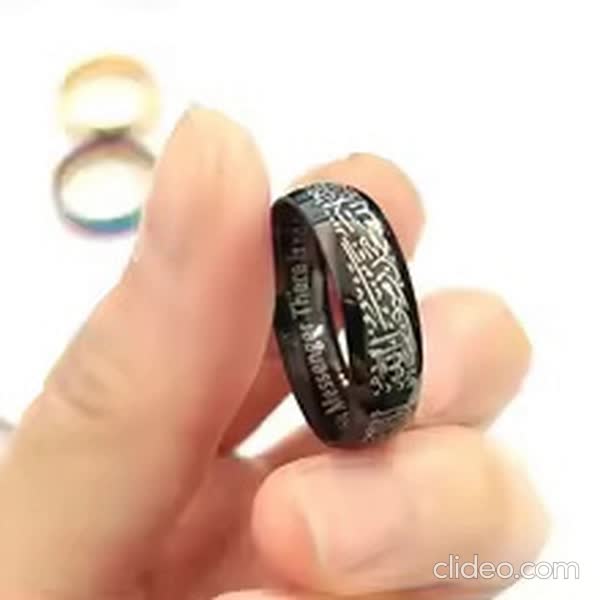 Maxmoon Trendy Titanium Steel Quran Messager rings Muslim religious Islamic halal words men women vintage bague Arabic God ring – Buy Now at SmartSellHub.shop