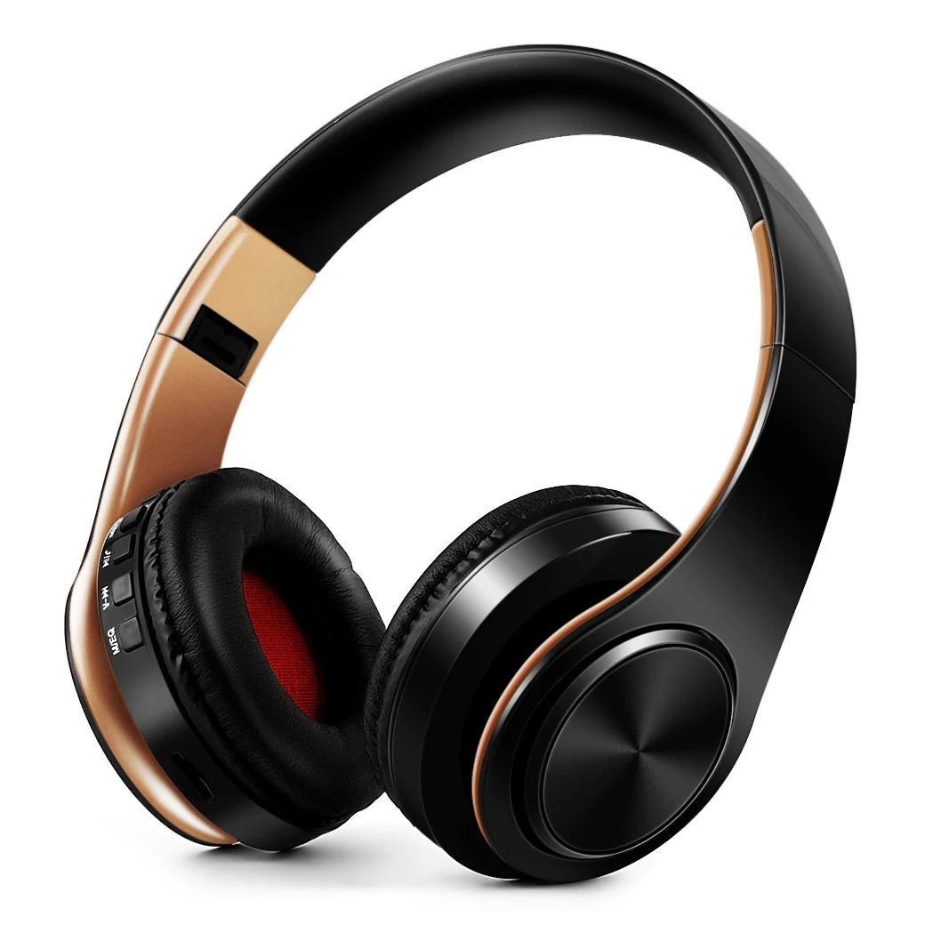 Men’s Gold Wireless Bluetooth Headphones | Stylish Stereo Earphones with Mic – Buy Now at SmartSellHub.shop