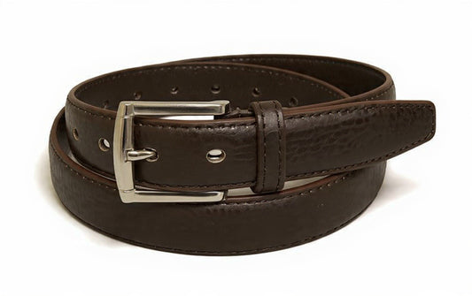 Men's Brown PU Leather Belt for Jeans – Casual & Business Dress Belt Adjustable Size Durable Metal Buckle